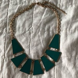 Teal Geometric Statement Necklace
